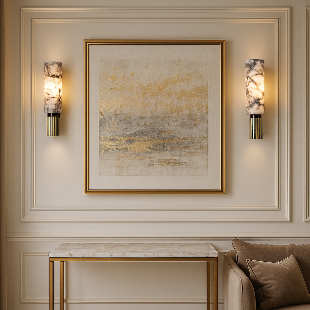 Copper Stone Marble LED Wall Light for Ambient Illumination