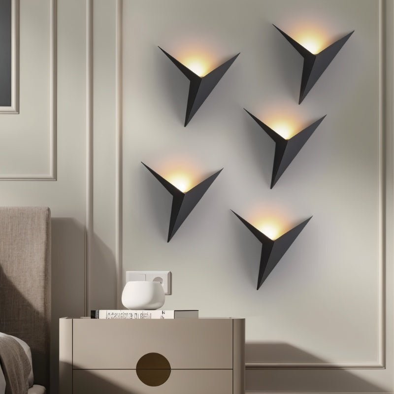 Minimalist Metal Wall Light Three Point Star Design for Indoor Illumination