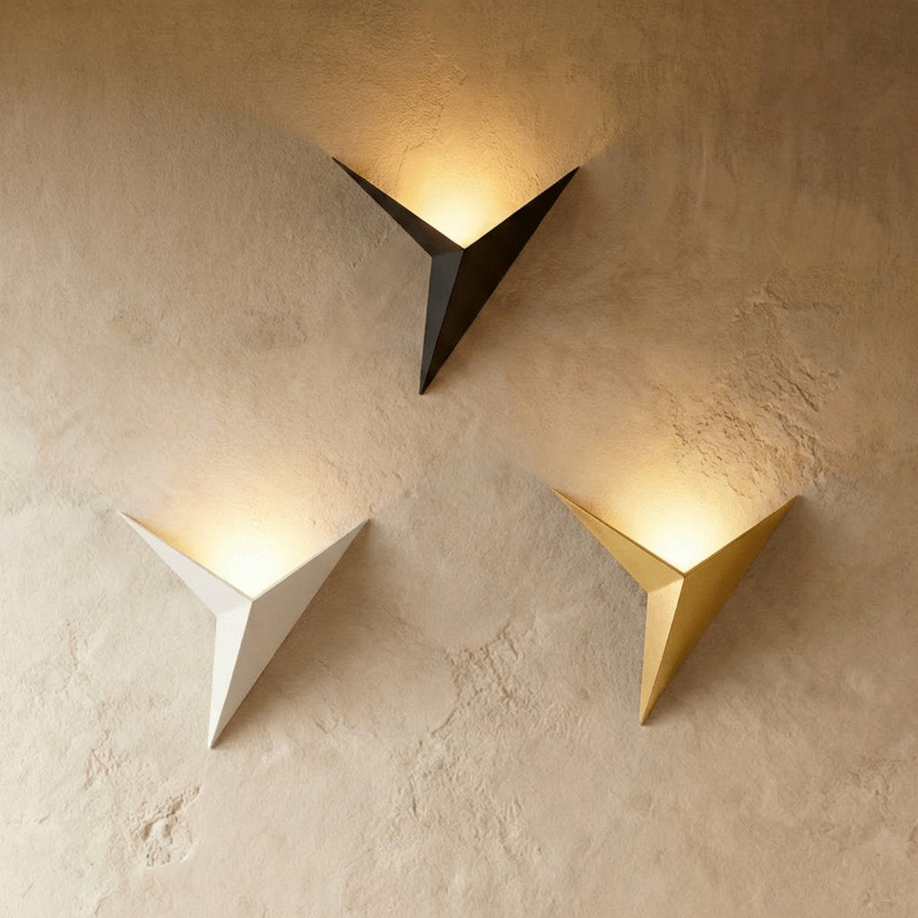 Minimalist Metal Wall Light Three Point Star Design for Indoor Illumination