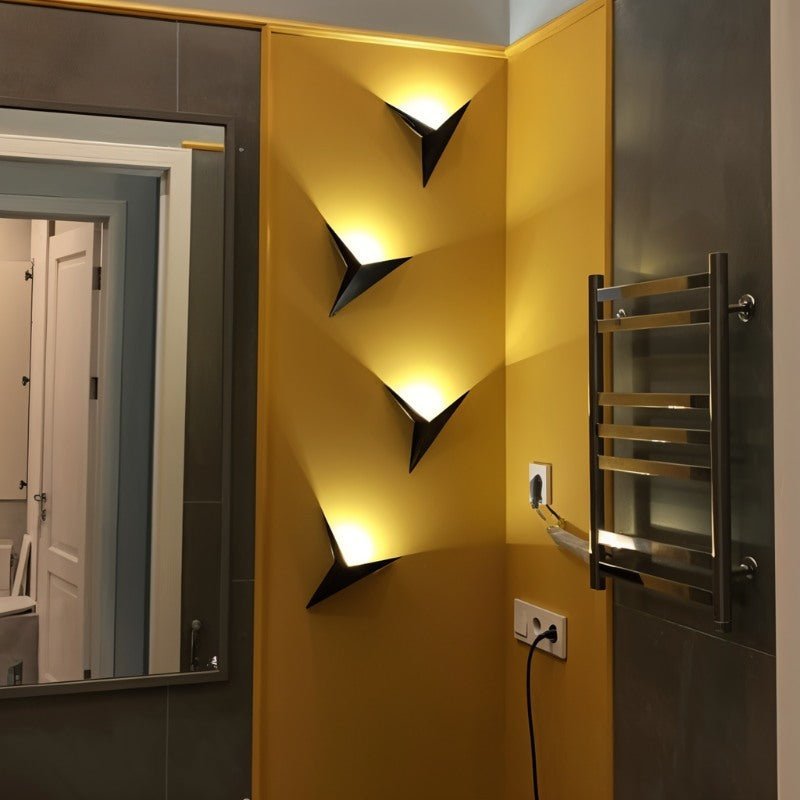 Minimalist Metal Wall Light Three Point Star Design for Indoor Illumination