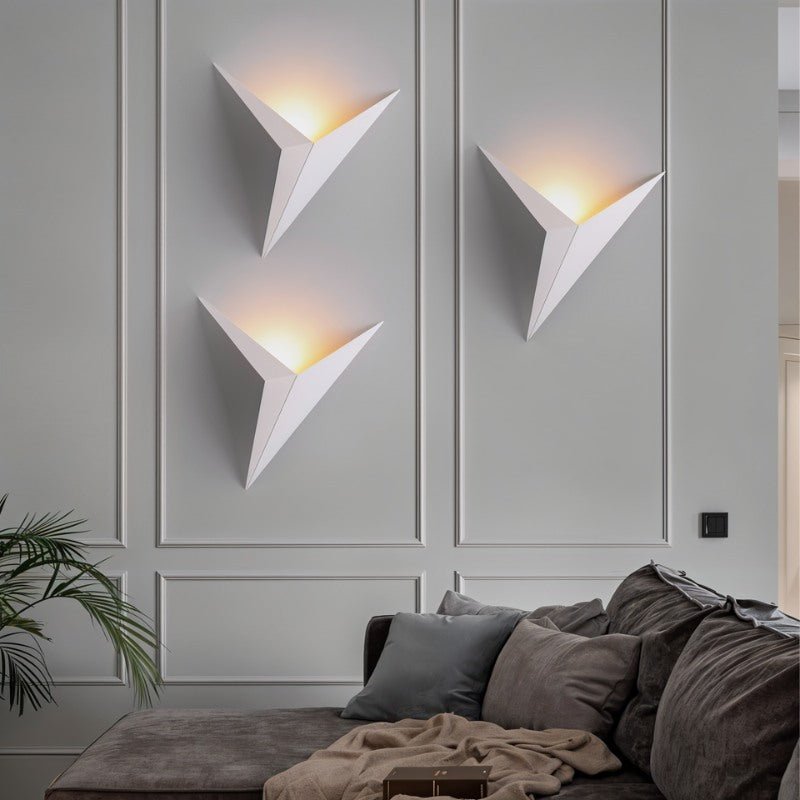 Minimalist Metal Wall Light Three Point Star Design for Indoor Illumination