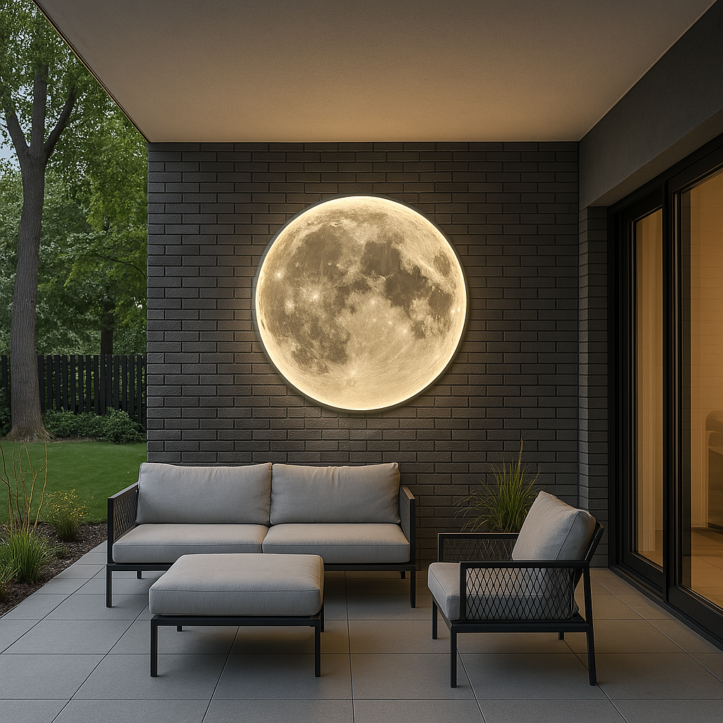 Moon Wall Lamp With Integrated LED For Soft Ambient Lighting