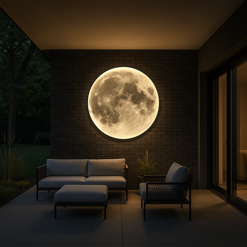 Moon Wall Lamp With Integrated LED For Soft Ambient Lighting