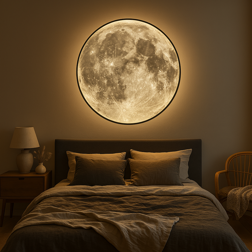 Moon Wall Lamp With Integrated LED For Soft Ambient Lighting