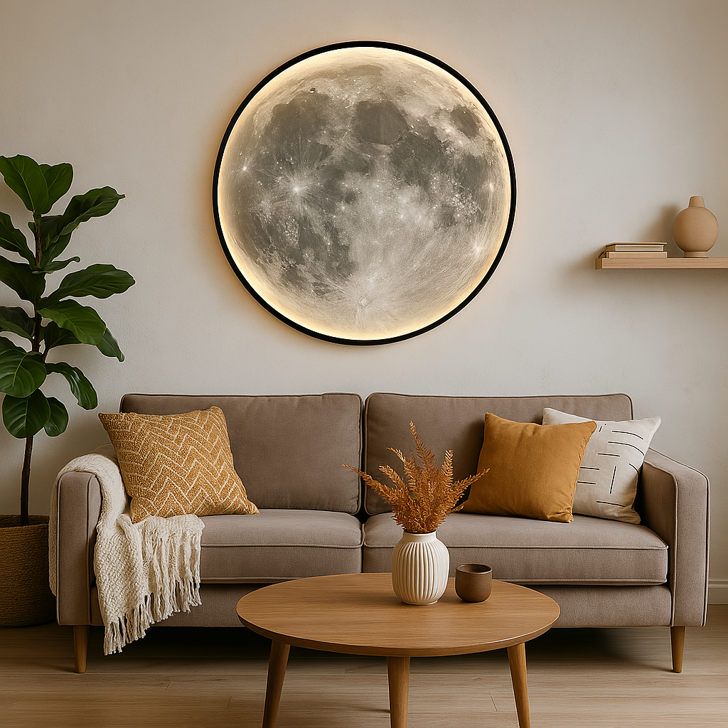 Moon Wall Lamp With Integrated LED For Soft Ambient Lighting