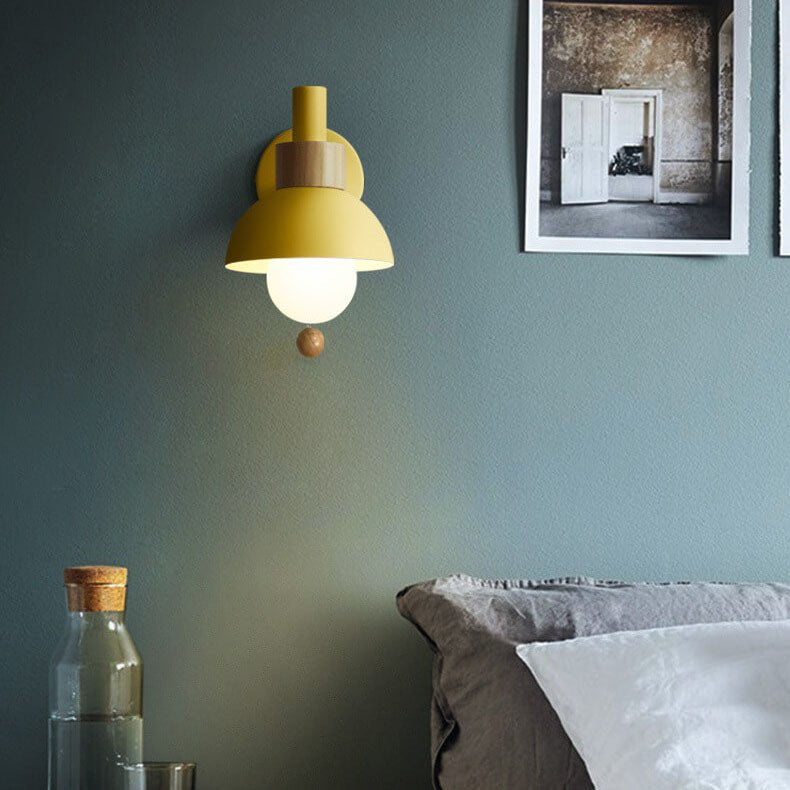 Nordic Colour-Block Wall Lamp with Pull-Cord Switch