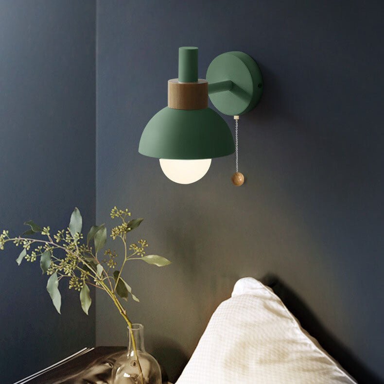 Nordic Colour-Block Wall Lamp with Pull-Cord Switch