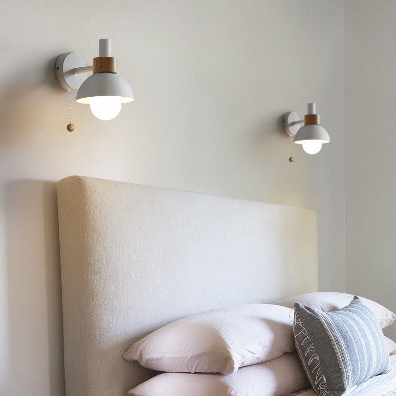 Nordic Colour-Block Wall Lamp with Pull-Cord Switch