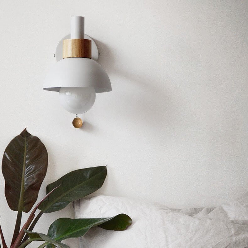 Nordic Colour-Block Wall Lamp with Pull-Cord Switch