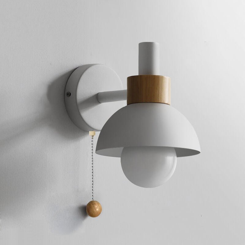 Nordic Colour-Block Wall Lamp with Pull-Cord Switch