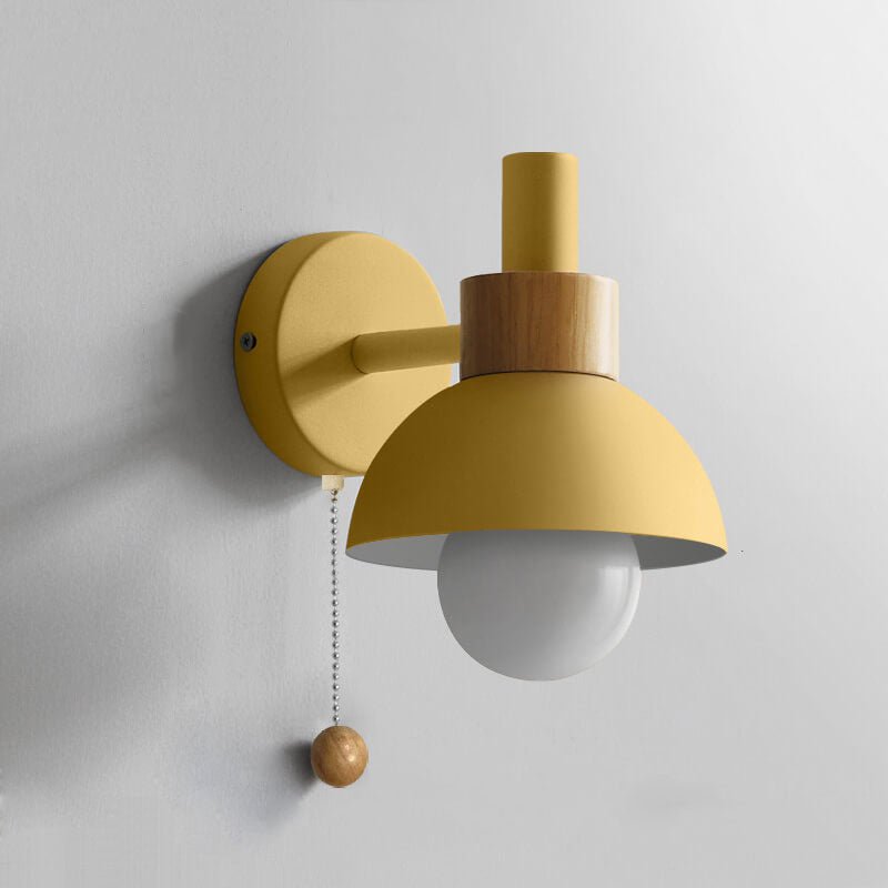 Nordic Colour-Block Wall Lamp with Pull-Cord Switch