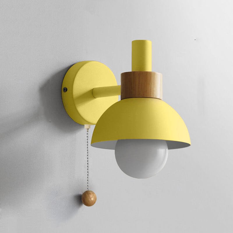 Nordic Colour-Block Wall Lamp with Pull-Cord Switch