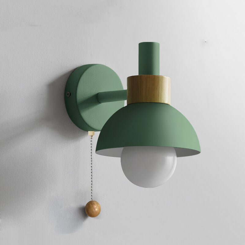 Nordic Colour-Block Wall Lamp with Pull-Cord Switch
