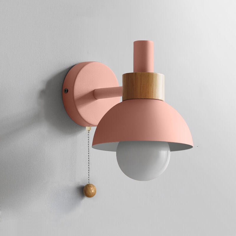 Nordic Colour-Block Wall Lamp with Pull-Cord Switch