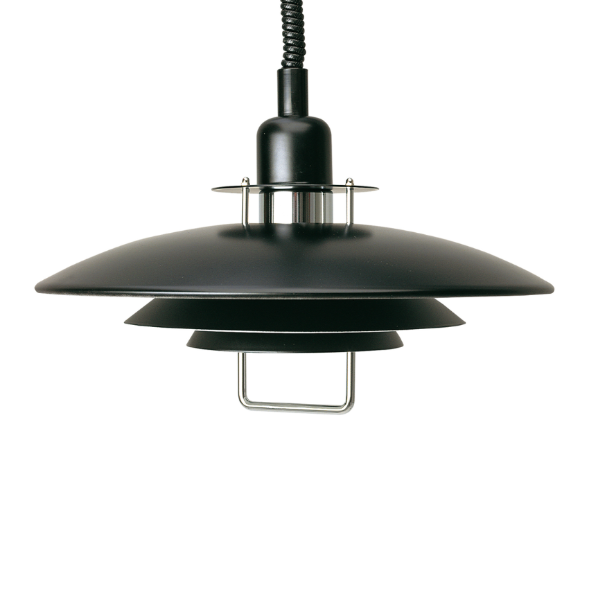 Layered Metal Pendant Light With Downward Directed Geometric Shade