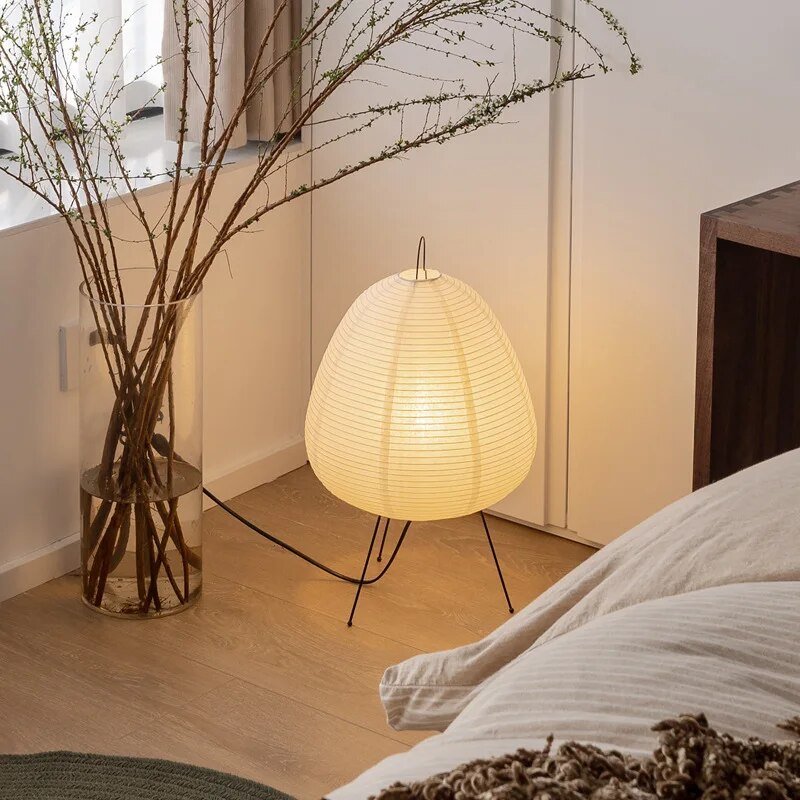 Japanese Paper Lantern Table Lamp for Soft Ambient Lighting