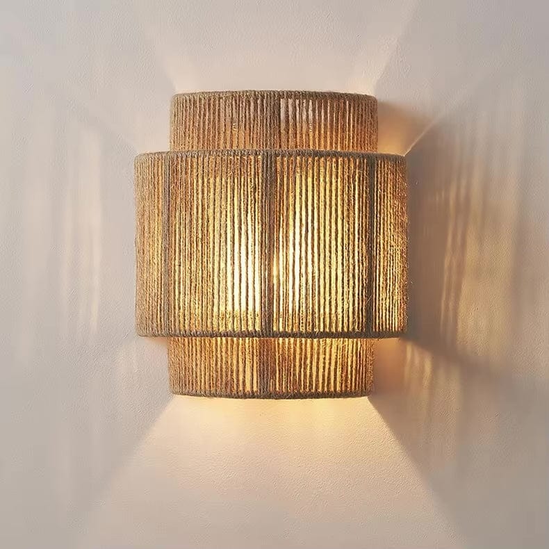 Handwoven Rattan And Bamboo Wall Light For Ambient Lighting