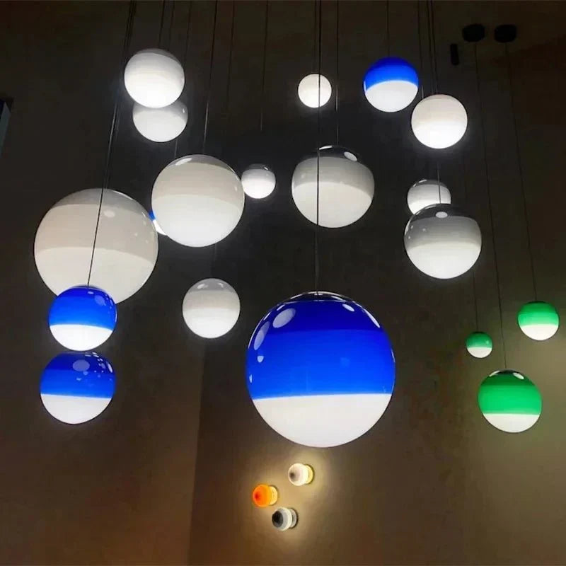 Color Gradient Glass Pendant Lamp for Warm Ambient Lighting