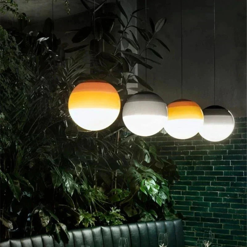 Color Gradient Glass Pendant Lamp for Warm Ambient Lighting