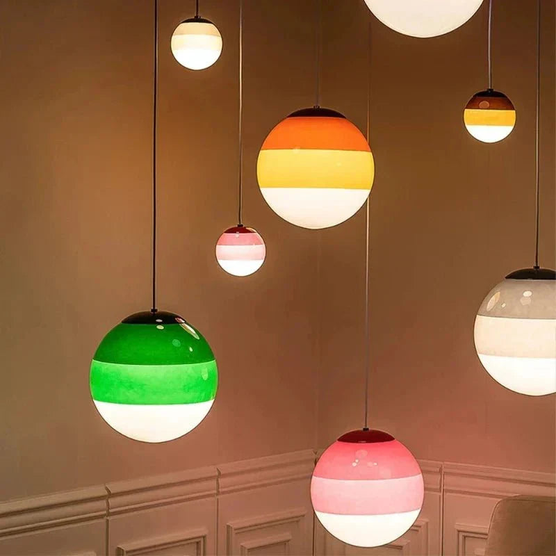 Color Gradient Glass Pendant Lamp for Warm Ambient Lighting
