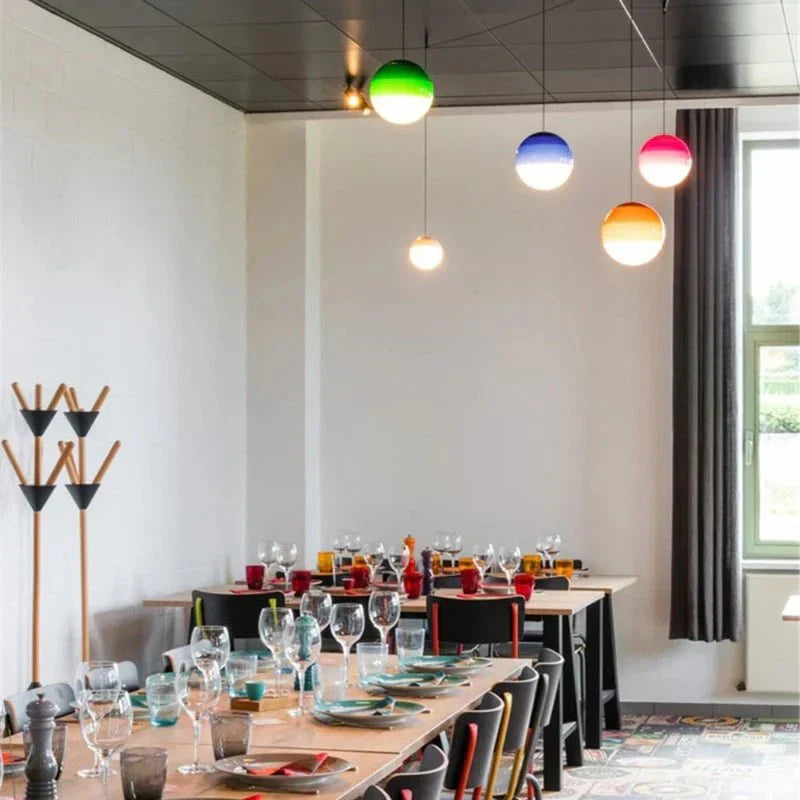 Color Gradient Glass Pendant Lamp for Warm Ambient Lighting