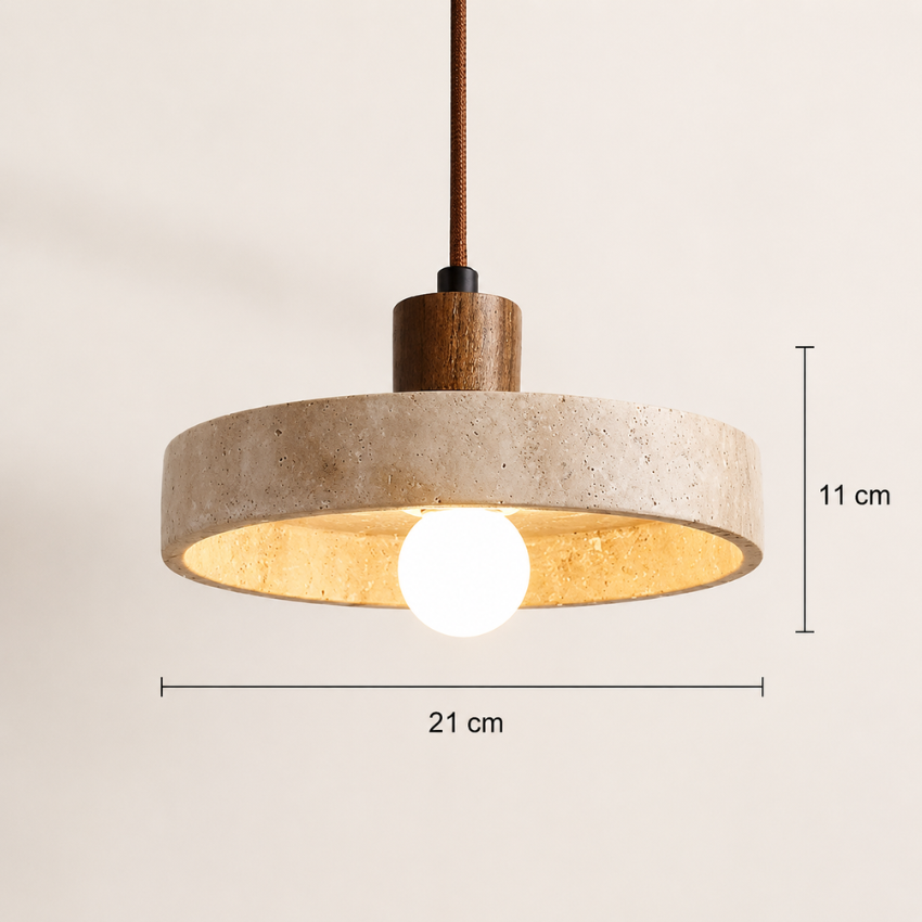 Stone Travertine Bauhaus Pendant Light for Dining and Kitchen Areas