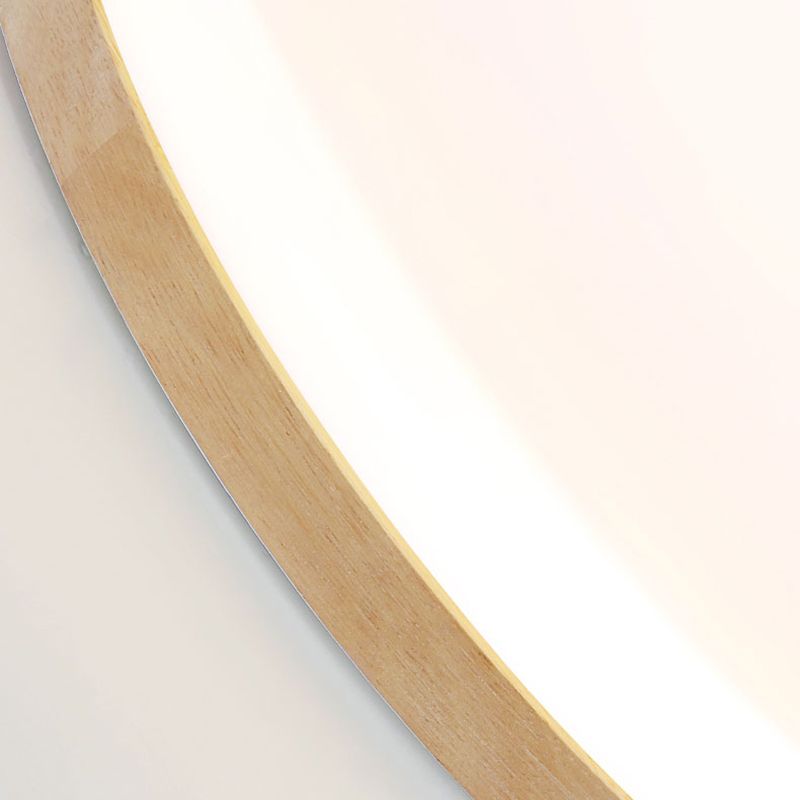 Round Wood Flush Mount Ceiling Light with Acrylic Diffuser for Soft Lighting
