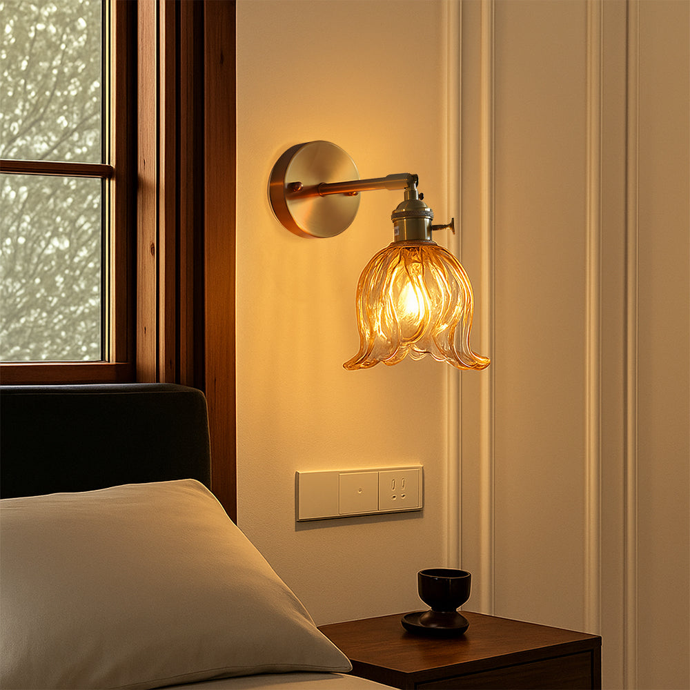 Vintage Flower Glass Wall Light for Decorative Indoor Lighting