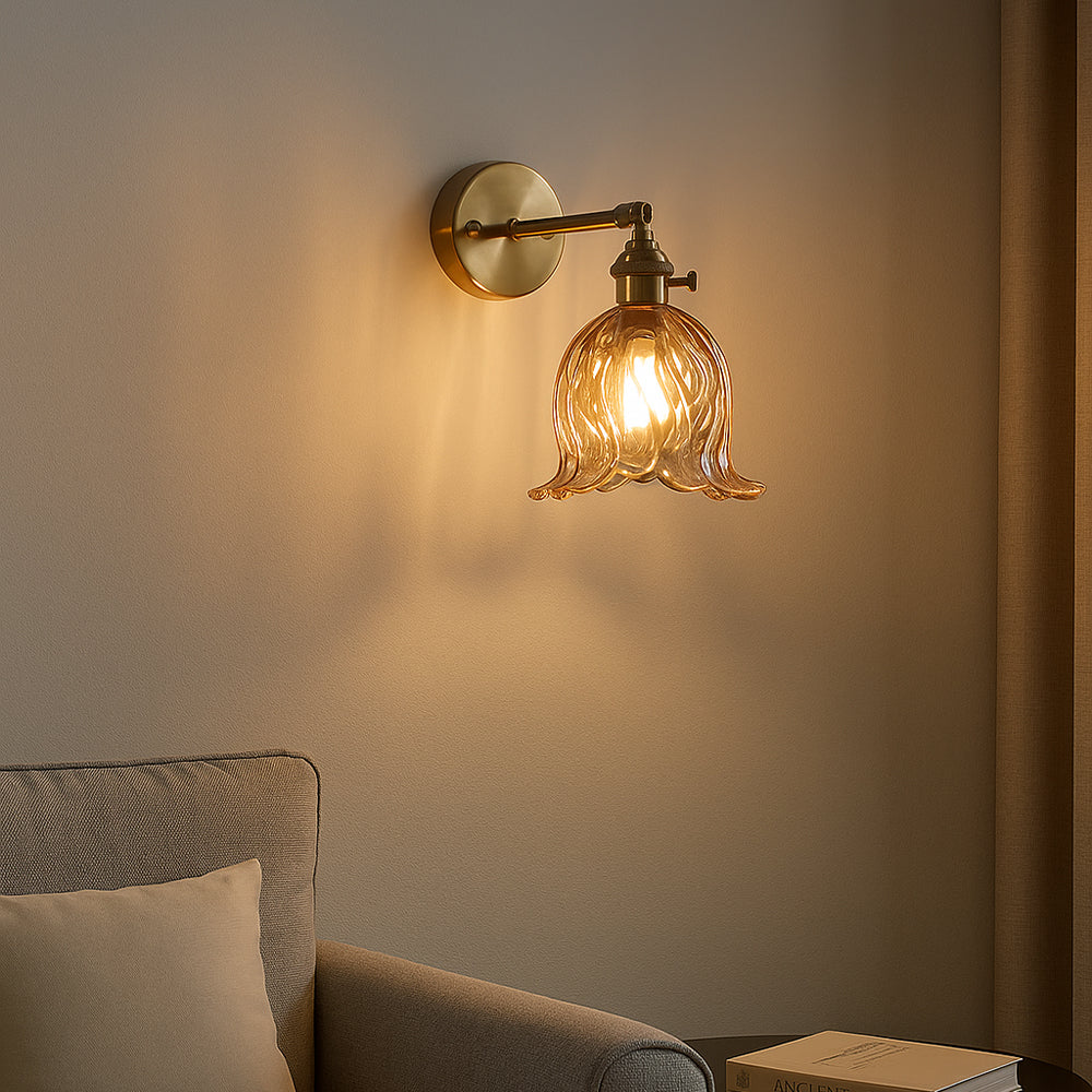 Vintage Flower Glass Wall Light for Decorative Indoor Lighting