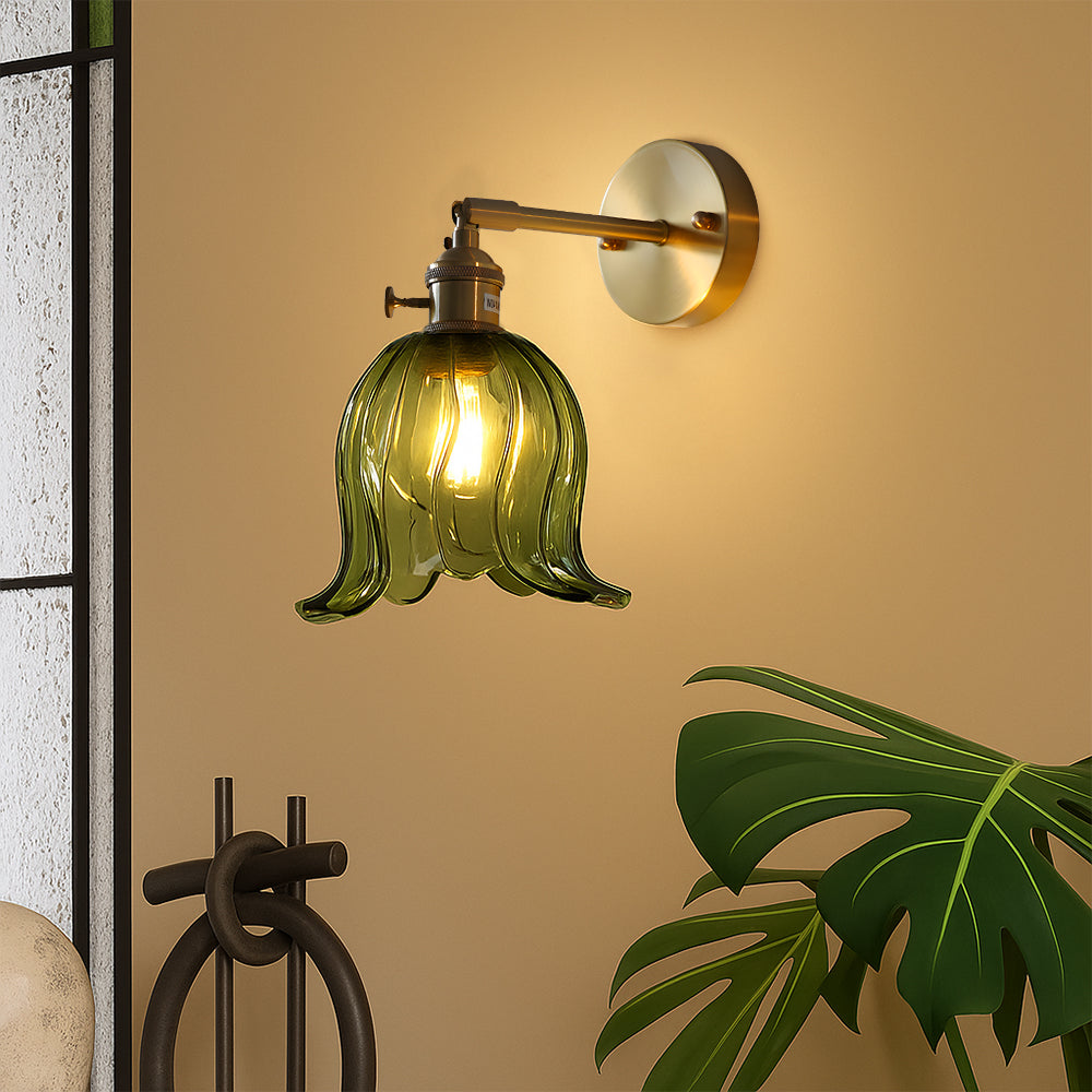 Vintage Flower Glass Wall Light for Decorative Indoor Lighting