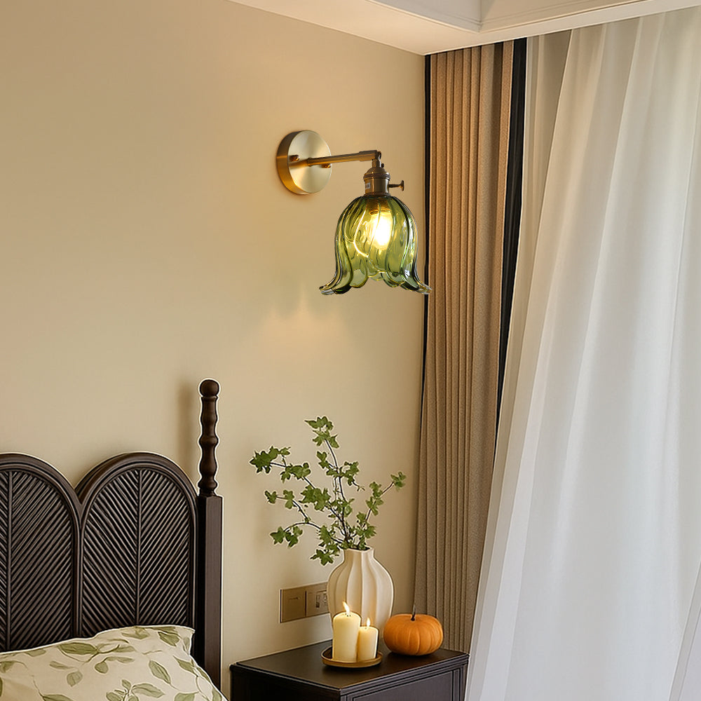 Vintage Flower Glass Wall Light for Decorative Indoor Lighting