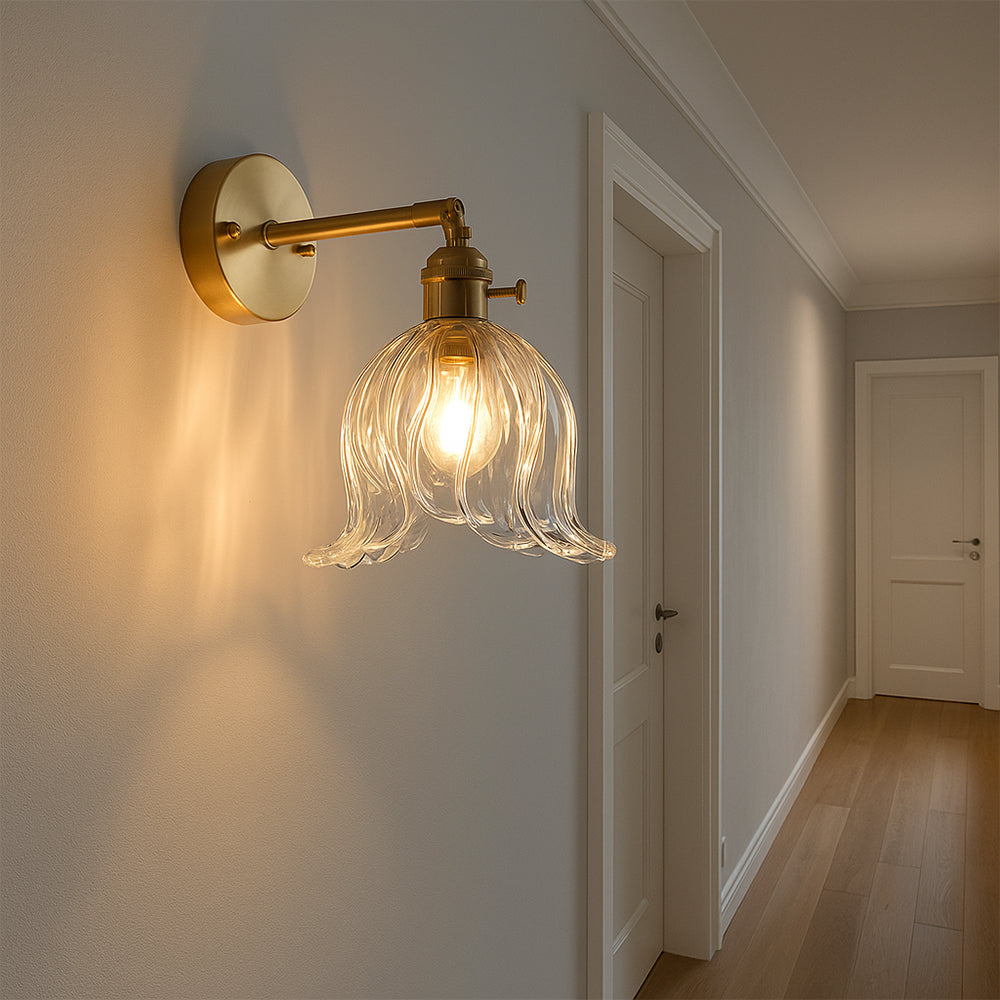 Vintage Flower Glass Wall Light for Decorative Indoor Lighting