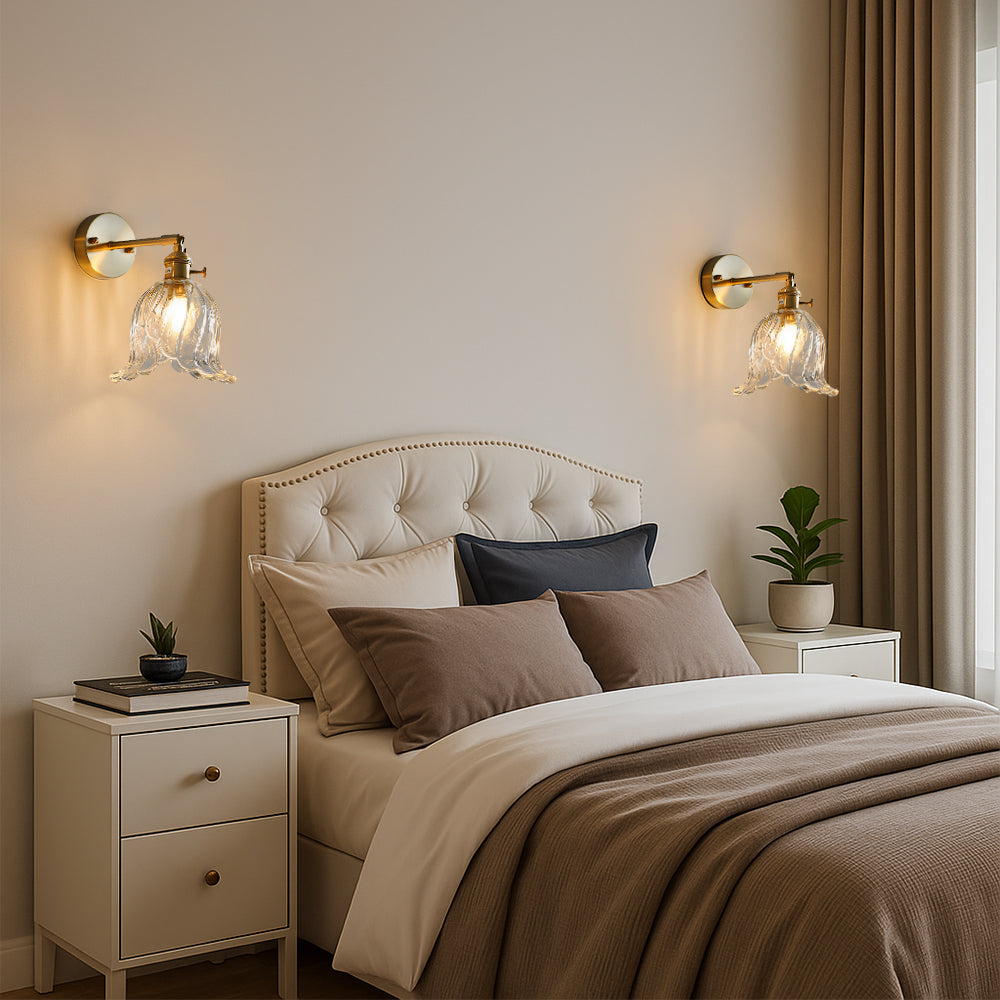 Vintage Flower Glass Wall Light for Decorative Indoor Lighting
