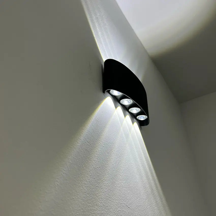 Geometric IP65 Outdoor Wall Light for Up and Down Garden Illumination