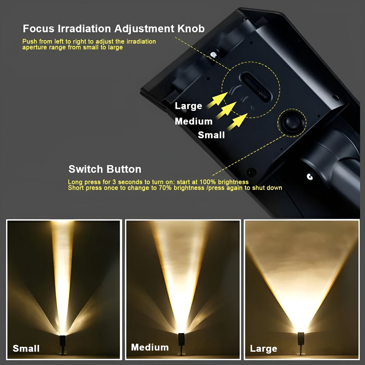 Solar Outdoor Garden Spotlight With Adjustable Head for Pathway Lighting