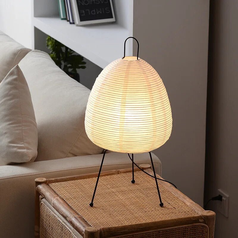 Japanese Paper Lantern Table Lamp for Soft Ambient Lighting